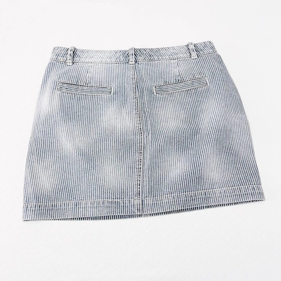 Madewell PinstrIped Mini Skirt Blue Denim Jeans SZ6 - Picture 7 of 7